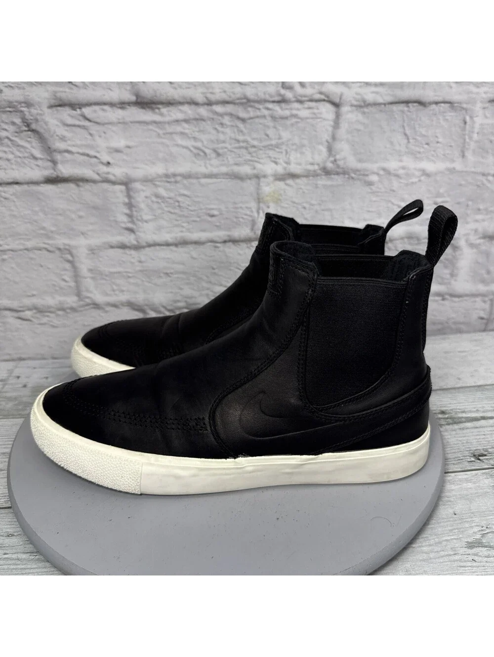 Nike SB Janoski Mid RM Black Leather Chelsea Skate Shoes BQ5888-001 Mens 9.5